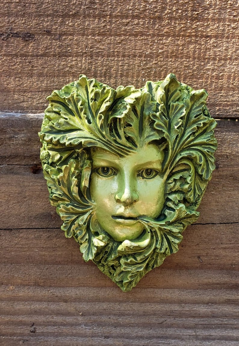 Green Man Wall Hanging Green Man Wall Statue Green Man Etsy