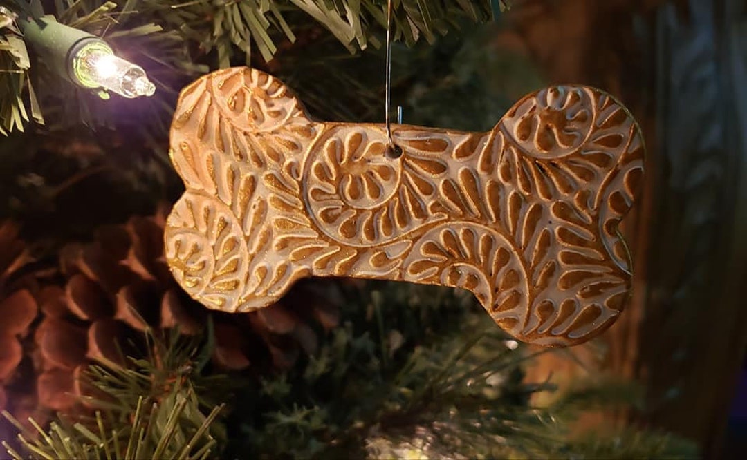 Dog Ornament Set Dog Bone Ornament Set I Love My Dog Etsy