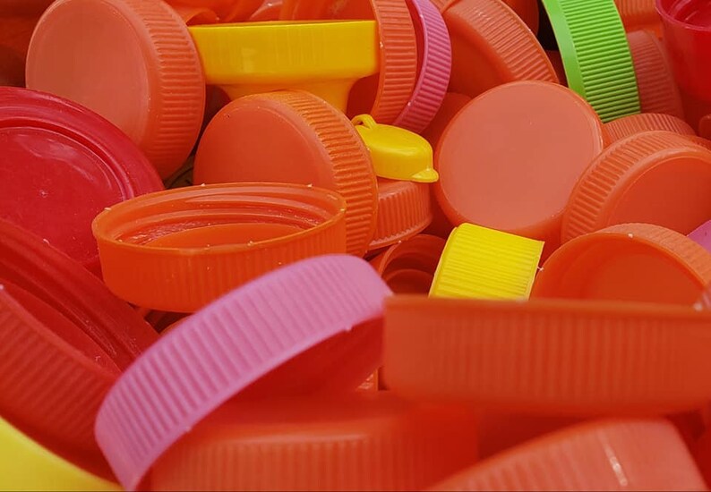 50 Plastic Bottle Caps Plastic Bottle Lids DIY Recycled Caps Etsy