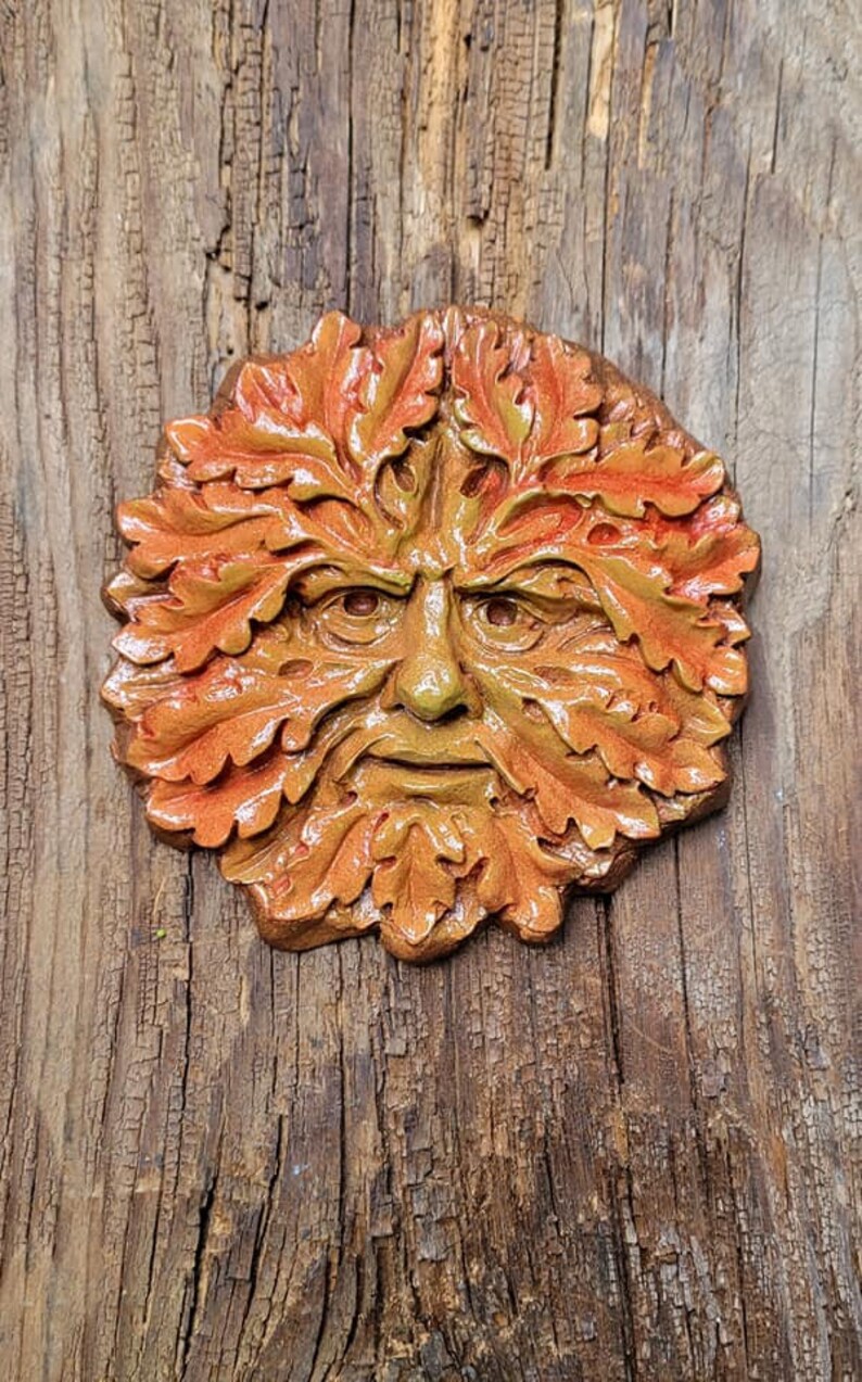 Autumn Green Man Wall Hanging Green Man Wall Statue Green Etsy