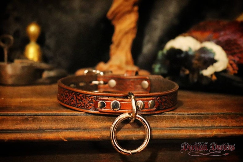 Discreet Leather BDSM Choker/Day Collar/Viking image 0