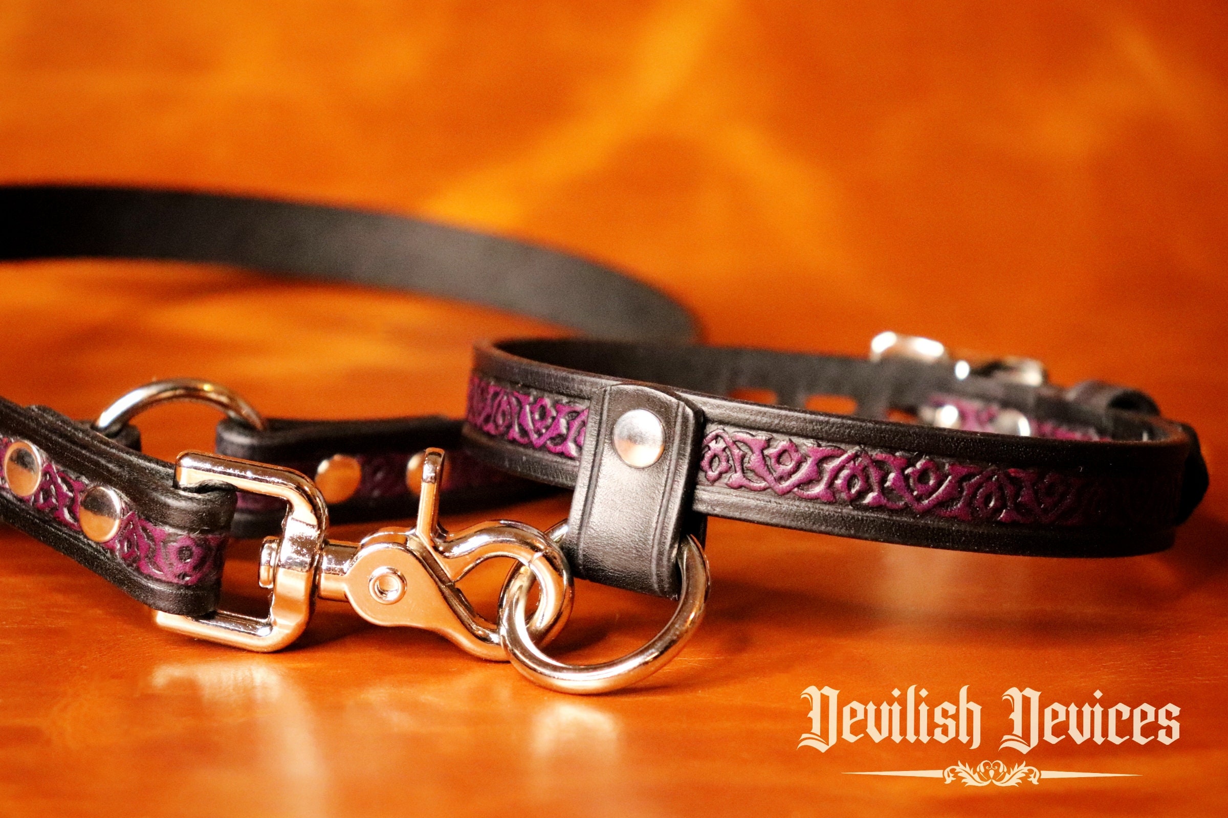 Leather BDSM Filigree Collar and Leash Set/submissive Gear/day Etsy