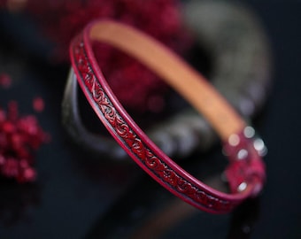 Custom Handmade Leather Choker With Filigree Design - Discreet Leather Collar - Gothic Fashion Collar - Leather Choker Necklace