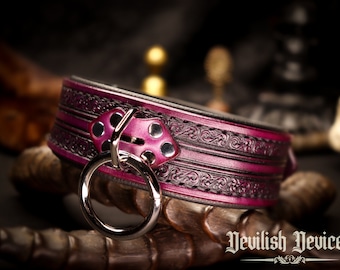 BDSM Leather Slave Collar, Submissive Collar, Formal Collar, Bondage Choker, Ddlg Collar, Petplay Collar, Mature