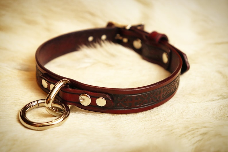 Leather BDSM Day Collar Slave Collar Submissive Choker Sub - Etsy