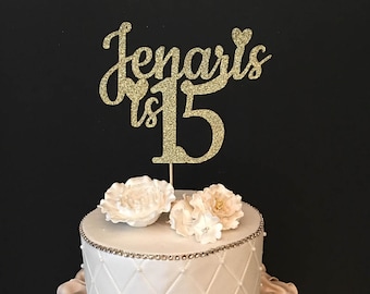 ANY NAME & NUMBER Glitter 15th Birthday Cake Topper, Fifteenth Birthday Cake Topper, Cake Topper Birthday