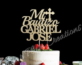 mi bautizo cake topper