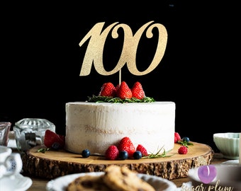 100th cake topper etsy