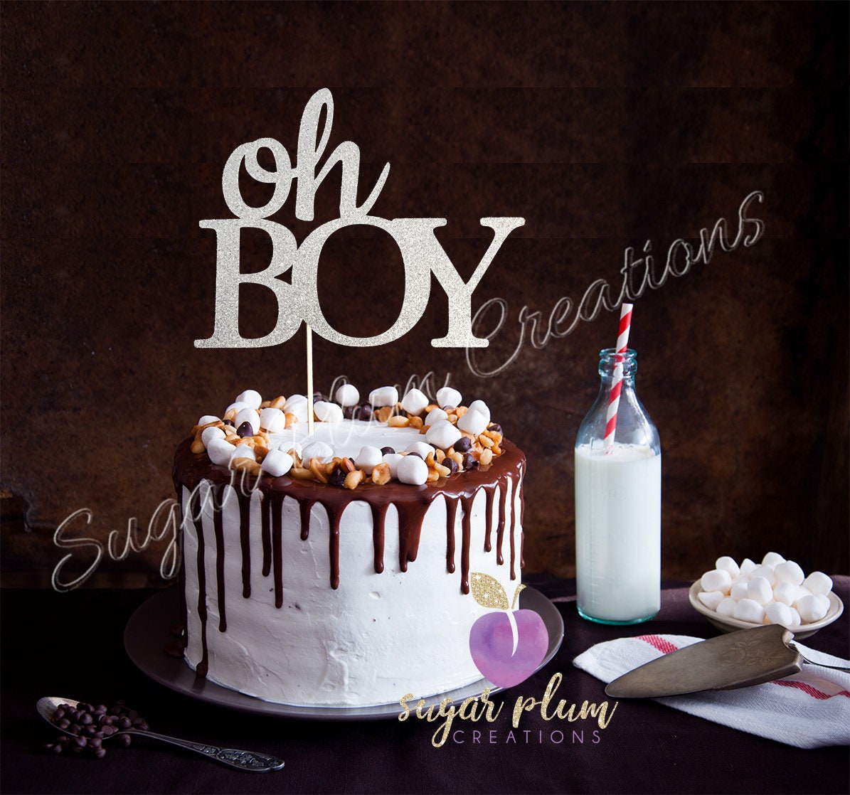 Oh Boy Cake Topper Baby Boy Cake Topper Baby Boy Shower Cake Etsy