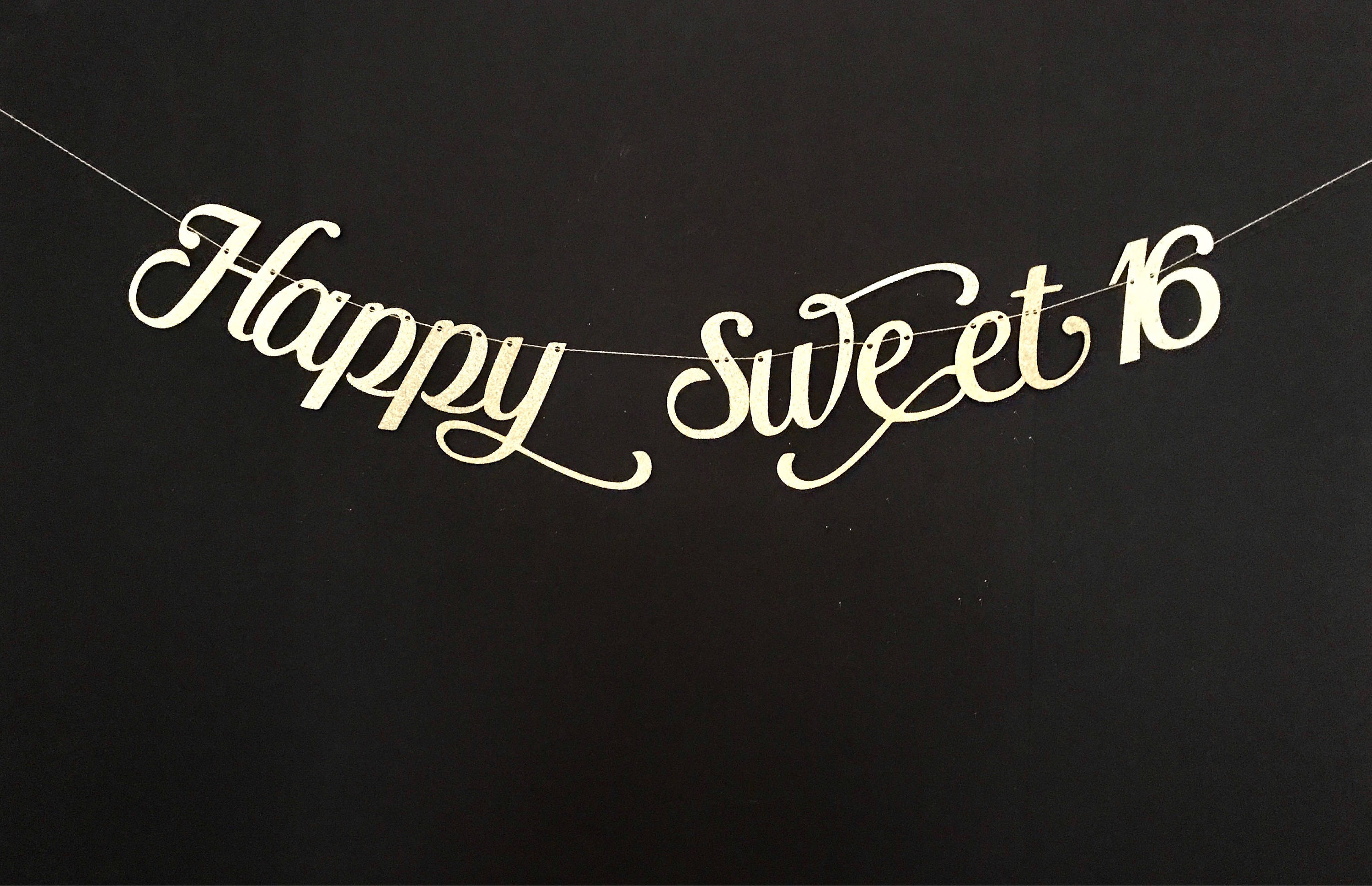 Sweet 16 Birthday Banner
 Happy Sweet 16 Banner Happy Birthday Banner 16th Birthday