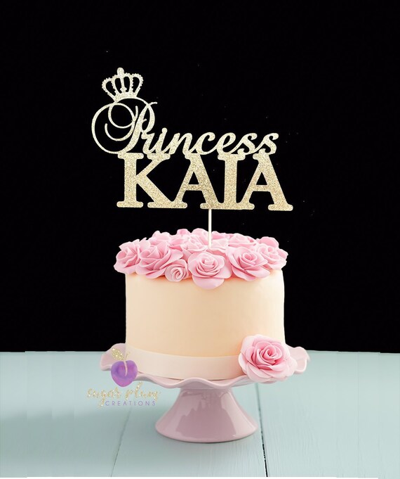 Princess Birthday Topper Gold Princess Cake Topper First Birthday