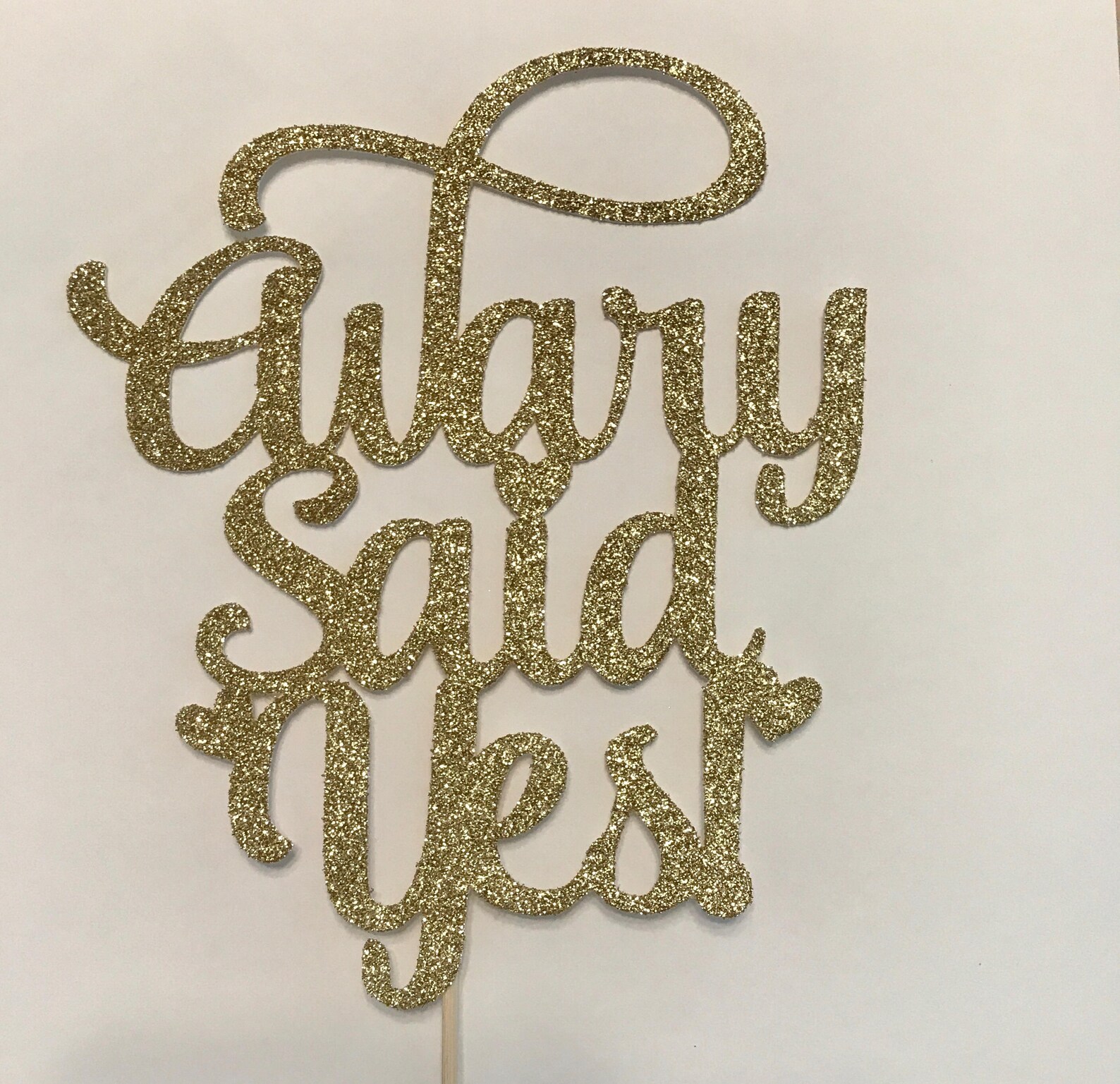 Personalized She Said Yes Cake Topper Engagement Party Cake - Etsy
