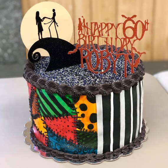Nightmare Before Christmas Birthday Cake Topper Custom Made For Any Name And Any Number Halloween Birthday Cake Topper