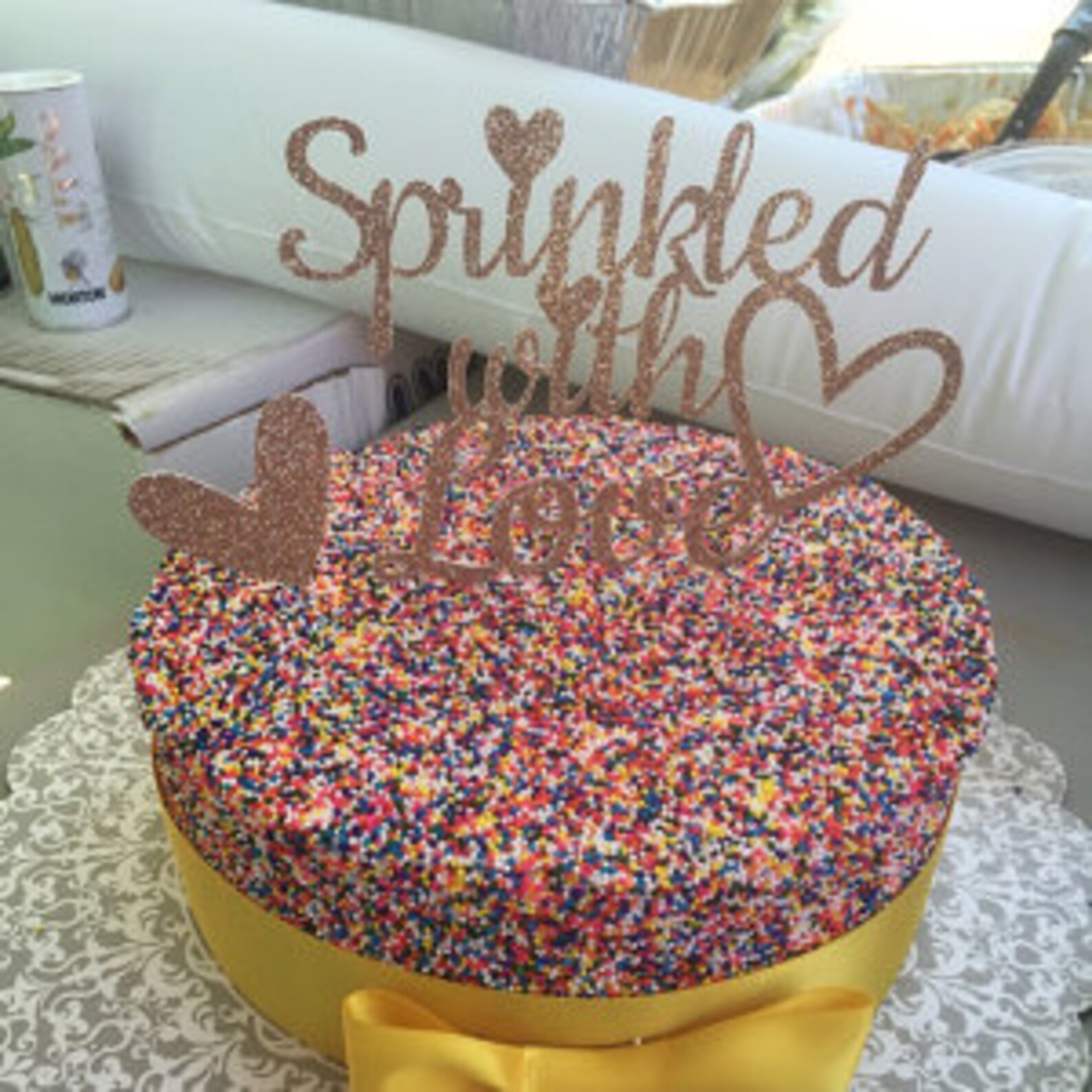 Sprinkled With Love Cake Topper Baby Sprinkle Cake Topper Etsy