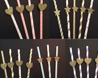 Pick you style, Customize Assorted Colors Paper Straws, Party Straws, Pick your colors!