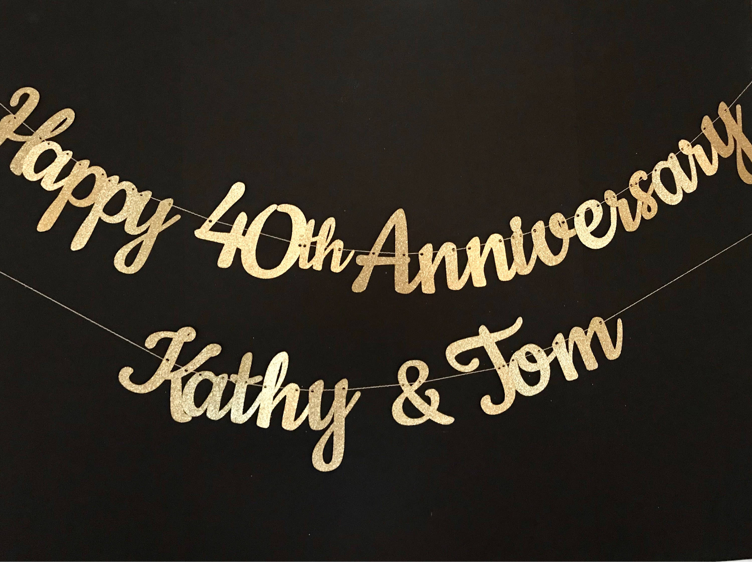 ANY NAME Happy Anniversary Banner Anniversary Banner Etsy