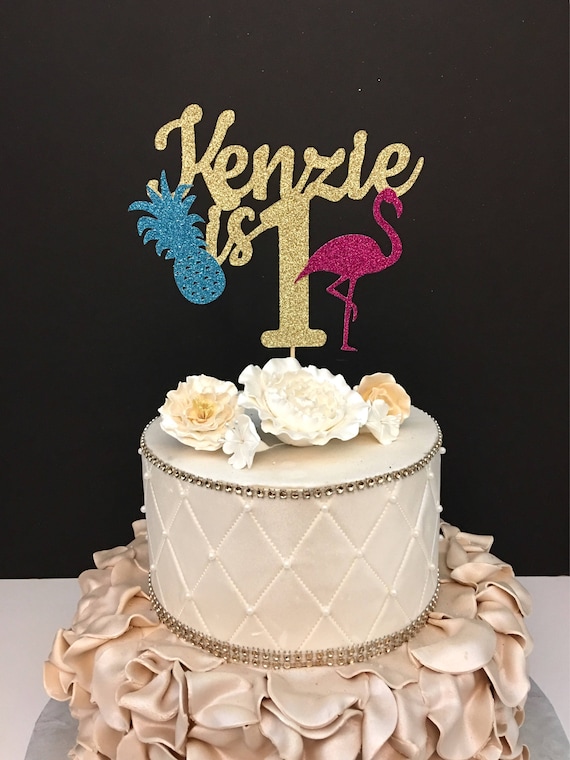 Pineapple Cake Topper Any Name And Age Tropical Birthday Etsy