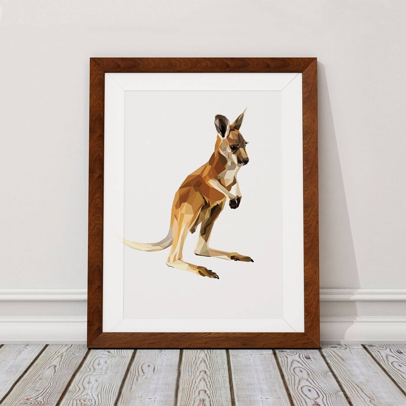 Kangaroo Art Print Kangaroo Print Kangaroo Wall Art Print Etsy