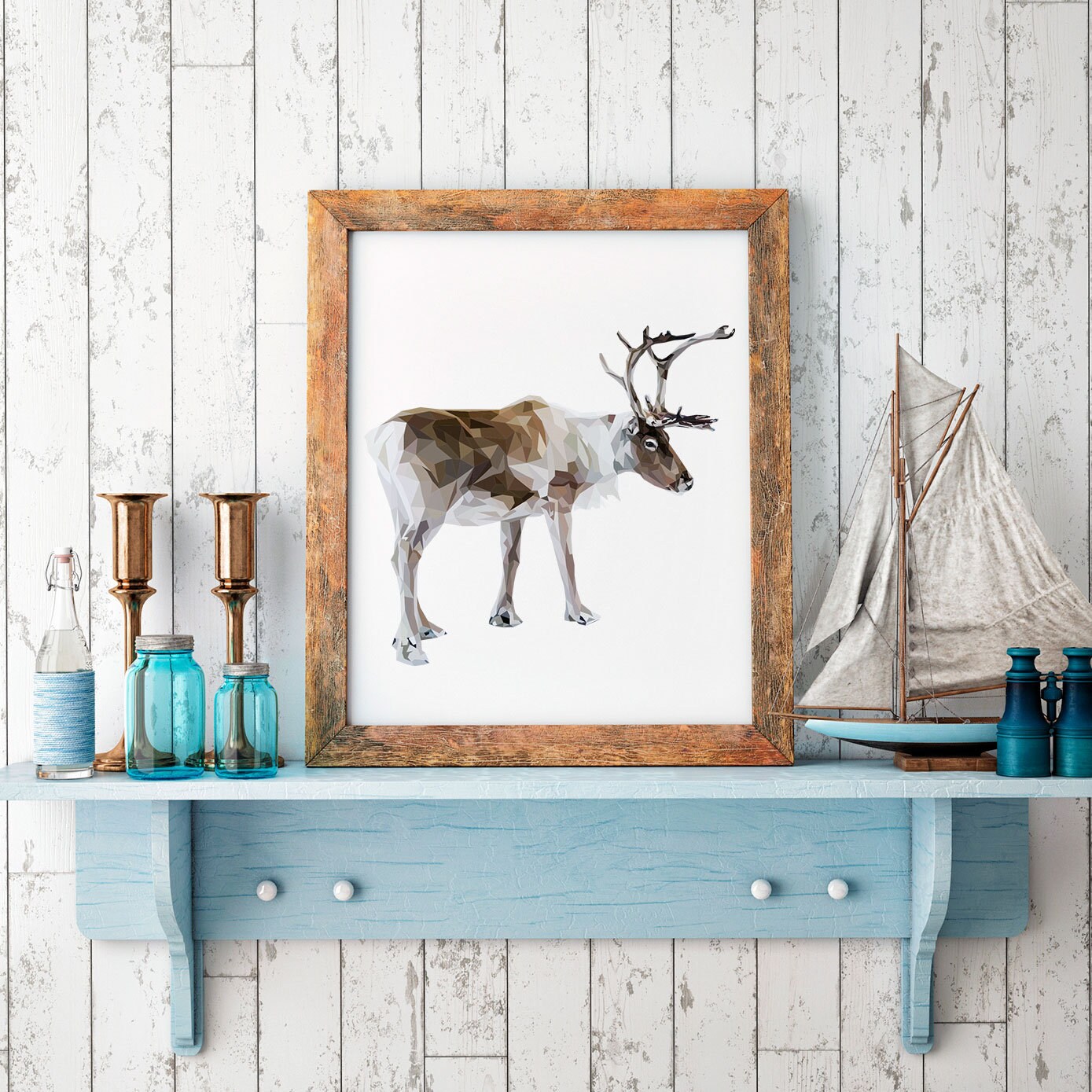 Reindeer Wall Art Print Reindeer Print Raindeer Wall Art Etsy