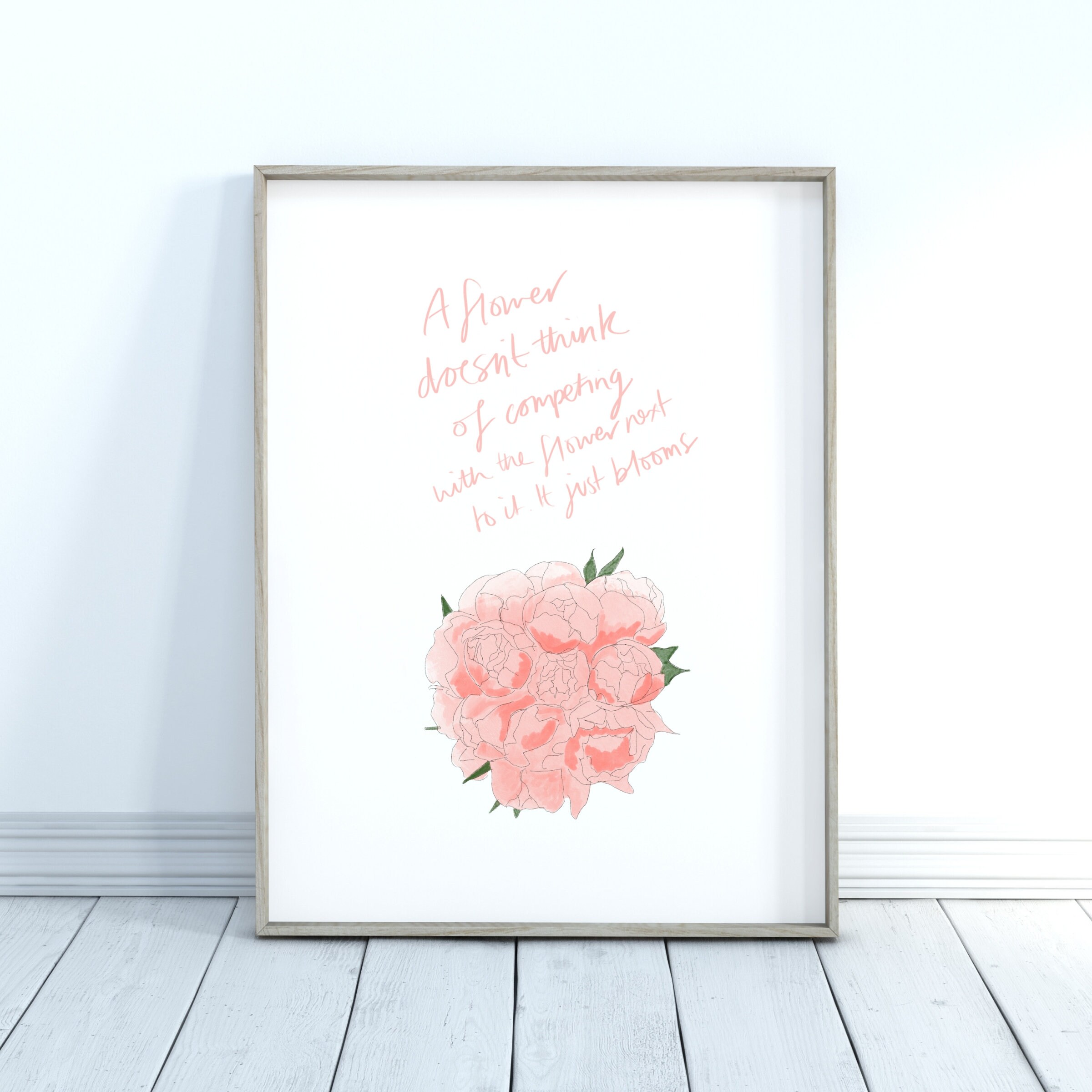 A Flower Doesn't Compete It Just Blooms Inspirational Etsy