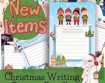 Creative Writing Prompt Christmas Printables | Busy Book | Guided Journal Prompts | Homeschooling Kids Worksheets | Unschooling | Quiet Book