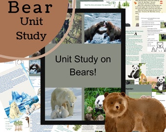 Bear Unit Study Lesson Plan | Science Research Busy Binder | Zoology Worksheets | Charlotte Mason Homeschooling Morning Menu Curriculum