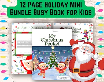 Holiday Busy Book Letter to Santa Activity for Kids | Printable Christmas Busy Binder | Unschooling Christmas Printable | Coloring Pages