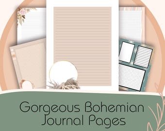 Minimalist Notepad, Letter Writing Pad, Lined Writing Paper, Loose Leaf Paper, Bullet Journal Pages, Dot Grid Printable, Floral Stationary
