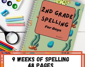 Second Grade Spelling Homeschool Curriculum Quiet Book Journal Prompts Handwriting Practice Writing Prompts Kids Educational Activity
