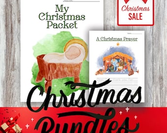Christmas Nativity Busy Binder Bundle | Daily Advent Calendar Jesus Birth Printable Activities for Kids | Christmas Wish List Activity Book