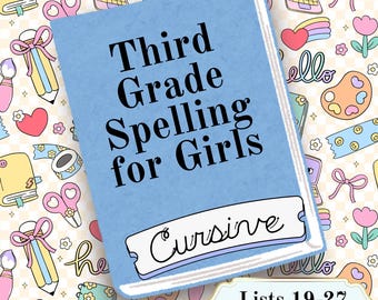 Third Grade Spelling Worksheets Homeschool Kids Creative Writing Prompts, Homeschooling Teacher Resource, Printable Busy Book, Quiet Book