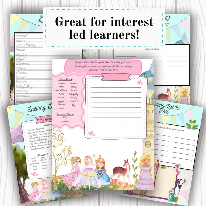 Third Grade Homeschool Spelling Printable Worksheets for Kids Busy Book Homeschooling Quiet Book Charlotte Mason Creative Writing Prompts image 5