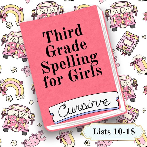Third Grade Homeschool Spelling Printable Worksheets for Kids Busy Book Homeschooling Quiet Book Charlotte Mason Creative Writing Prompts