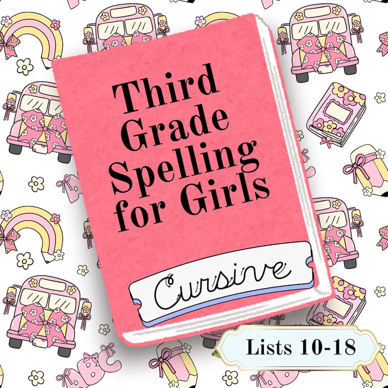 Third Grade Homeschool Spelling Printable Worksheets for Kids Busy Book Homeschooling Quiet Book Charlotte Mason Creative Writing Prompts image 1