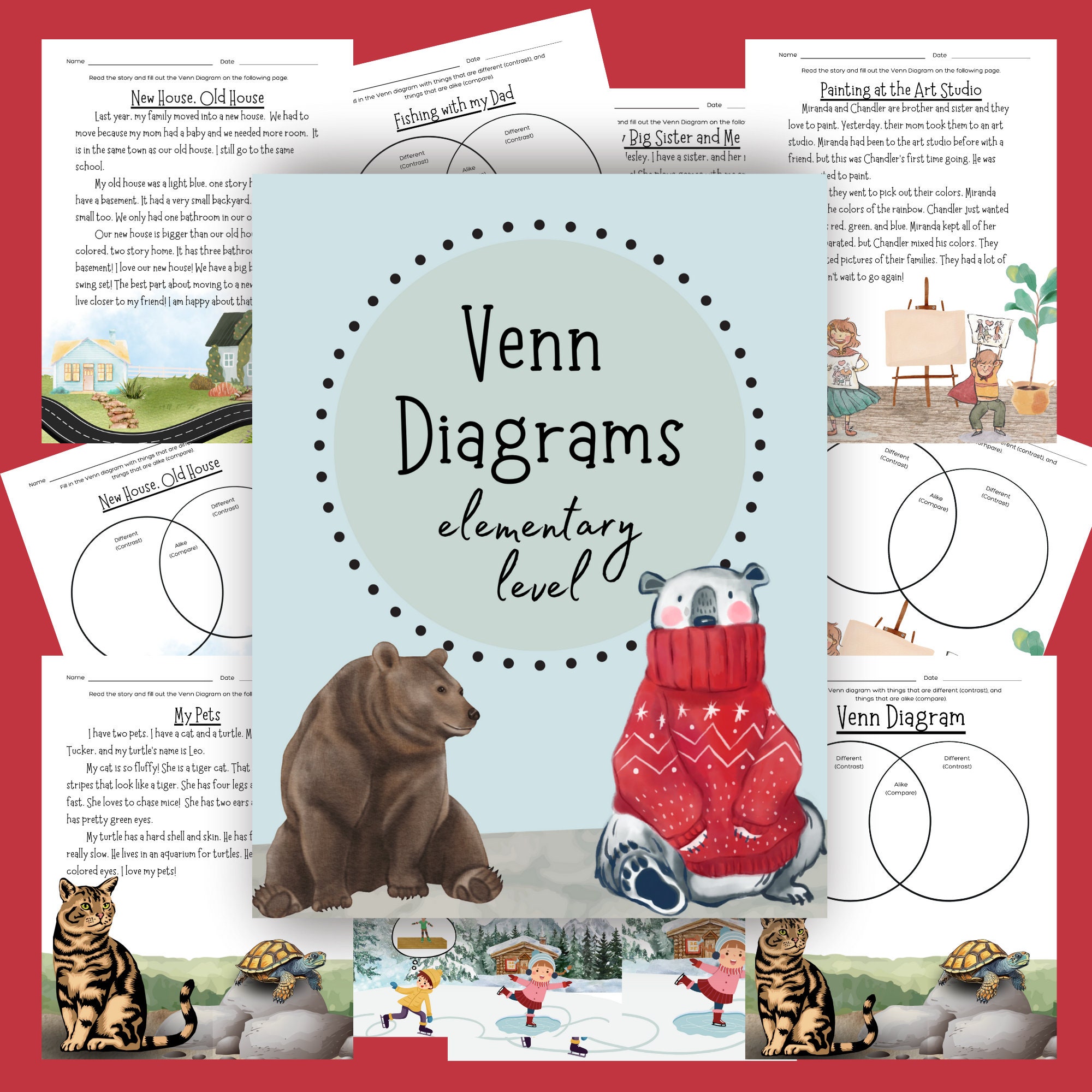 Venn Diagram Educational Printables Busy Book Montessori Reading ...
