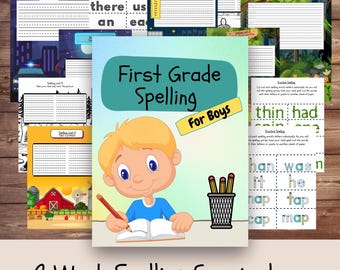 First Grade Spelling Worksheets Homeschool Charlotte Mason Homeschooling Printable Busy Book for Kids Quiet Book Creative Writing Prompt