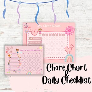 Chore Chart for Kids, Daily Checklist, Cleaning Chart, Printable Chore Chart, Cleaning Checklist, Daily Tasks Checklist, Family Chore Chart