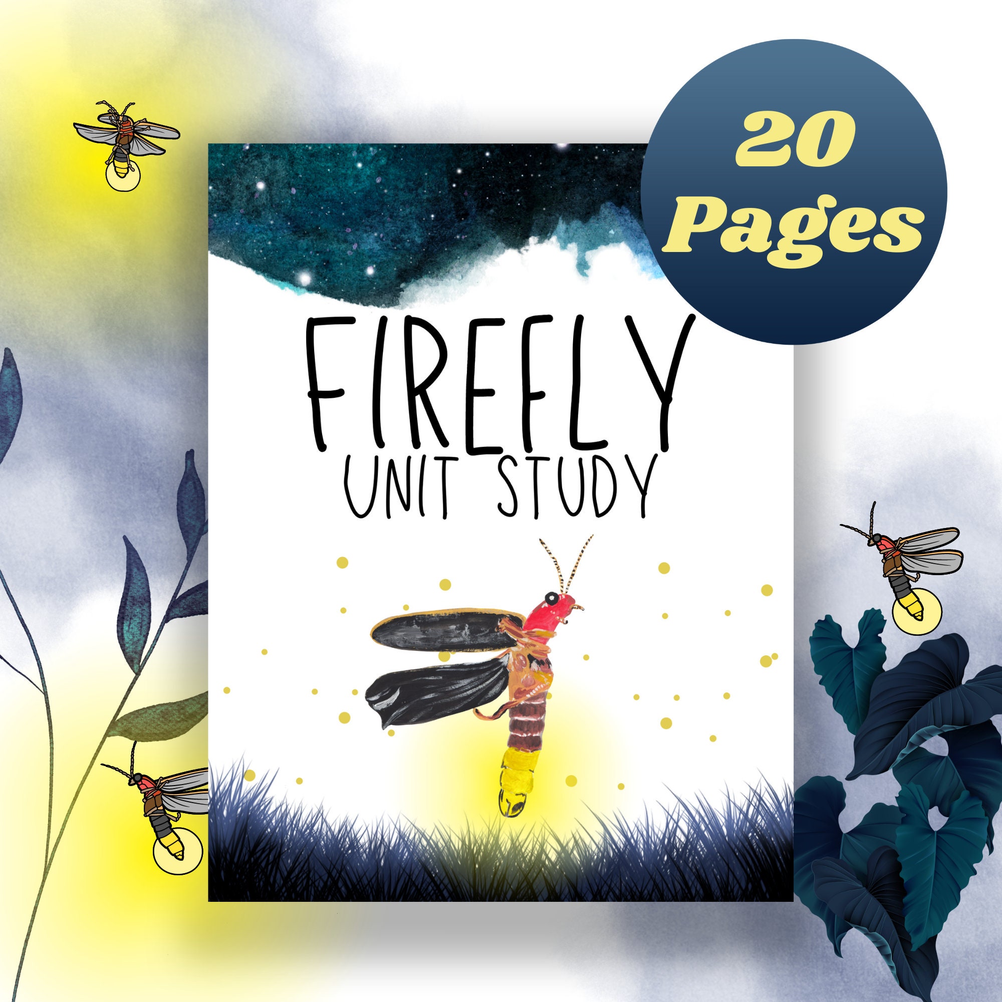 Firefly Unit Study, Nature Notebook, Insect Printable, Homeschool Unit Study, Bug Worksheet, Nature Study, Lesson Plan, Charlotte Mason