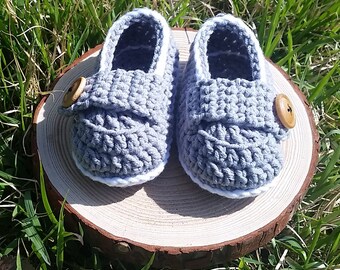 LOAFER Button Crochet BABY Shoes instant PDF Pattern