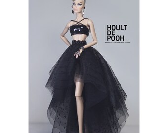 Top + Skirt for Fashion Royalty Doll (Fr2, fr6.0, nuface3.0 or similar size doll)