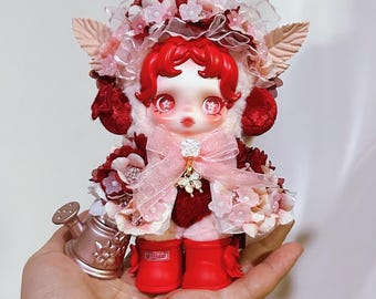 Chal + Tocado para colgante de peluche Skullpanda (Muñeca no incluida)