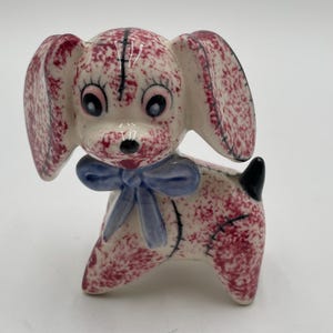 Vintage Ceramic Patchwork Puppy Pepper Shaker Only Japan Kitschy Figure 1 Piece