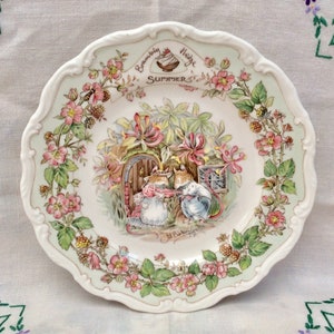 Brambly Hedge Royal Doulton Summer 8 inch Collectable Plate in Fine English China, Gifts for her,Jill Barklem,Cottage Core, Mothers Day Gift