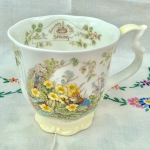 Brambly Hedge English Fine China Spring Beaker Mug by Royal Doulton, SECOND Quality, Collectible Cup, Jill Barklem, Thanksgiving Gift