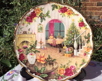 Piatto di Natale Royal Albert 1988: decoro Old Country Roses