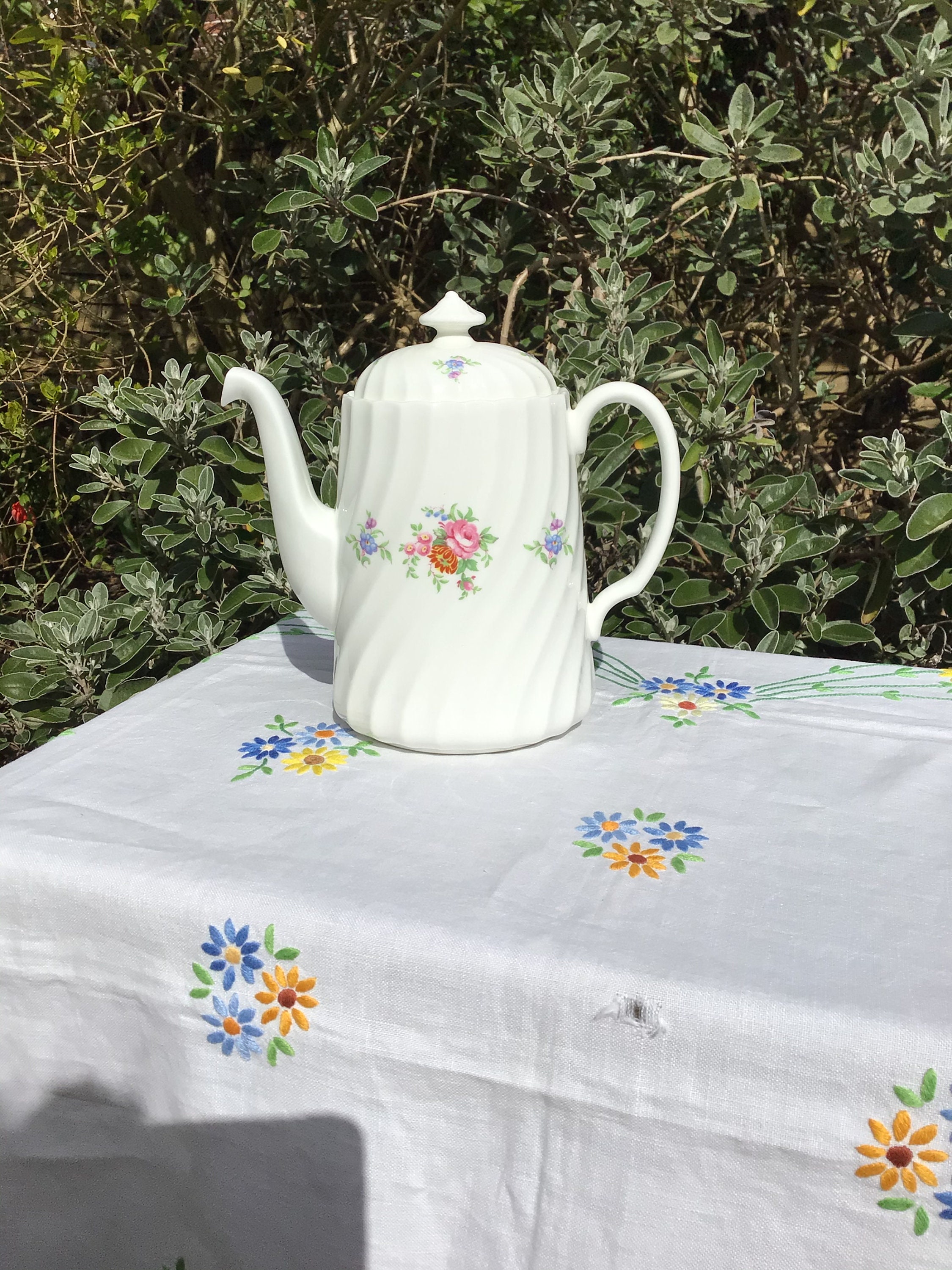 ヴィンテージ ミントン ロゼッタ コーヒーポット：花のガーランド