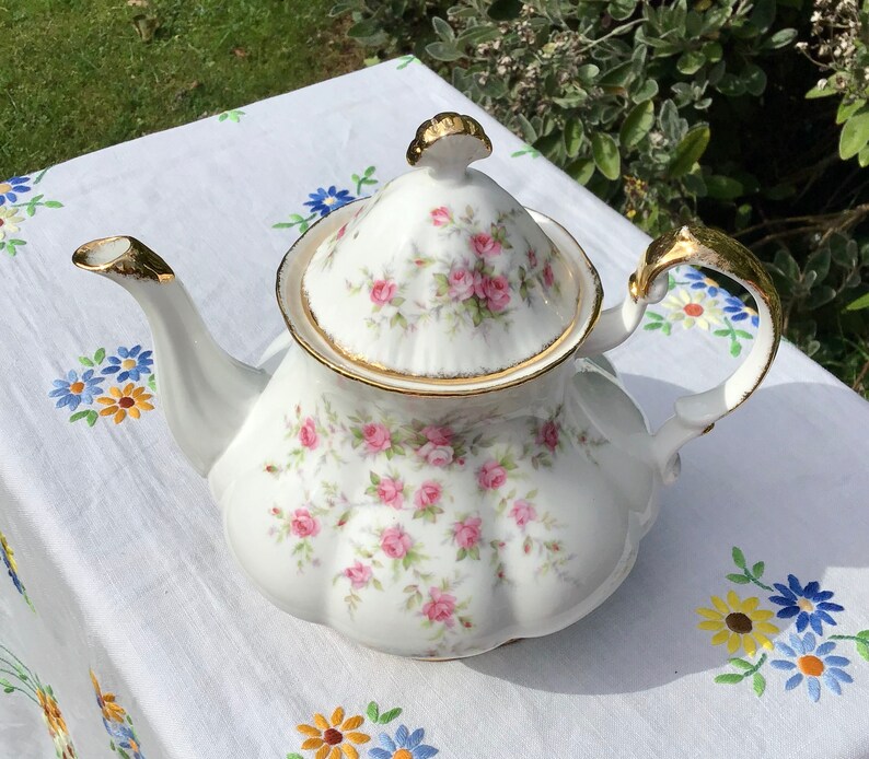 Paragon Victoriana Rose Large Teapot English Bone China Etsy