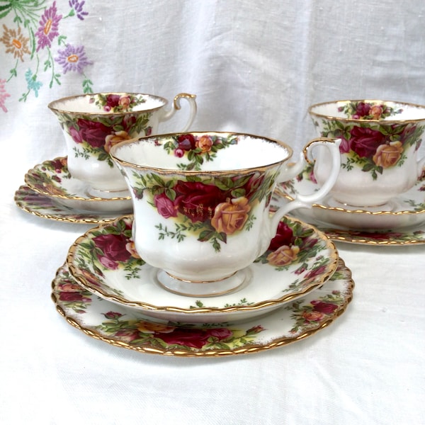 Royal Albert Old Country Roses First Edition Tea Cup Trio set in perfect condition,Fine English China, Pretty Gift for Her, Mothers Day Gift