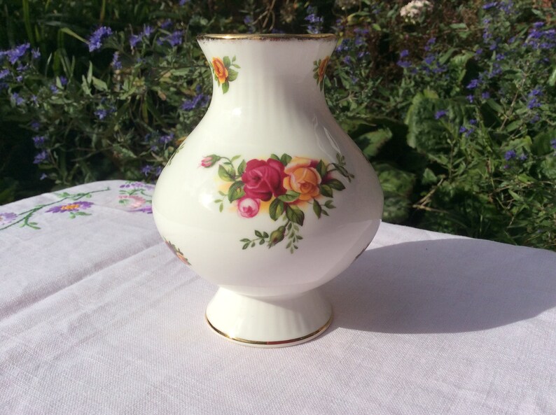 Royal Albert Old Country Roses Footed Squat Vase Mothers Etsy