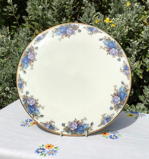 Rare Royal Albert Moonlight Rose Gateau Plate Fine English Etsy